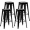 Basicwise 30-inch Backless Metal Bar Stool Stackable Heavy-Duty Counter-Height Chair for Home Bars Patios Kitchen Islands Cafes Restaurants Bistros and Dining Areas for Indoor & Outdoor Use
